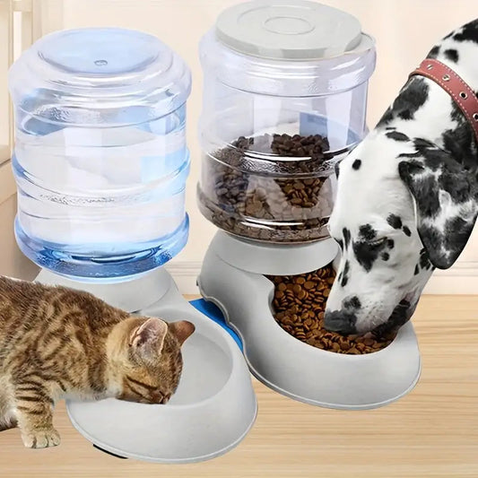 Large Capacity Transparent Pet Feeder/Water Fountain, Water/Food